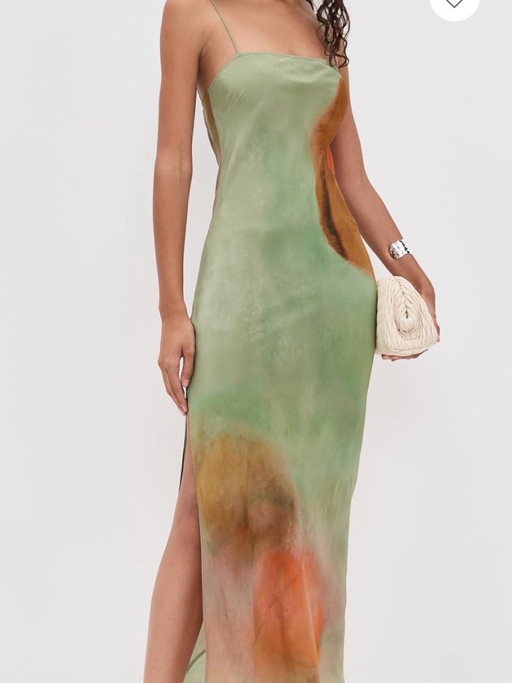 SIR The Label Green Silk Slip Dress